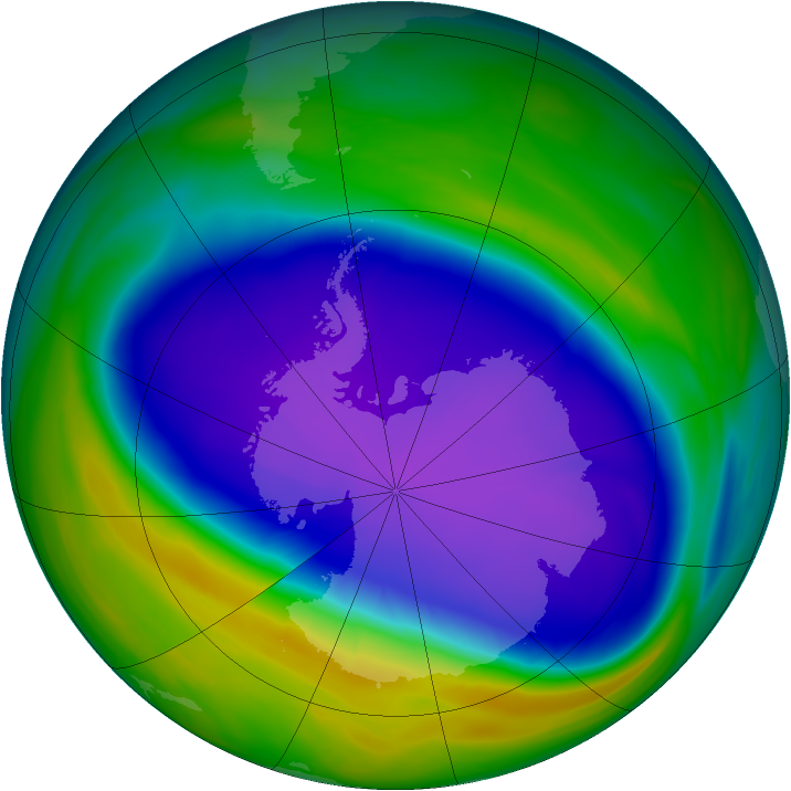 Antarctic ozone map for 01 October 2006